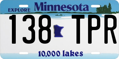 MN license plate 138TPR
