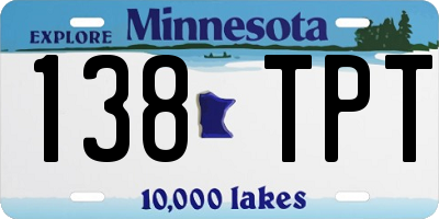 MN license plate 138TPT