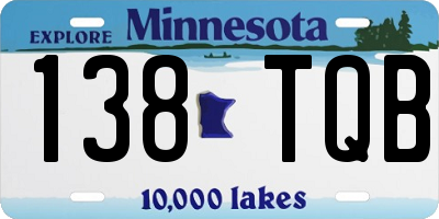 MN license plate 138TQB