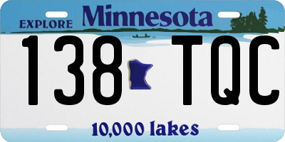 MN license plate 138TQC