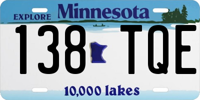 MN license plate 138TQE