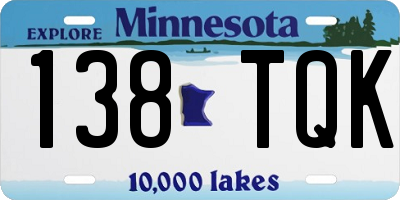 MN license plate 138TQK
