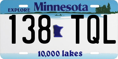 MN license plate 138TQL