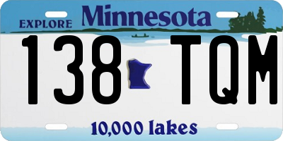 MN license plate 138TQM