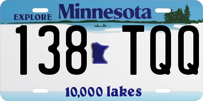 MN license plate 138TQQ