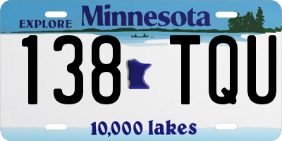MN license plate 138TQU