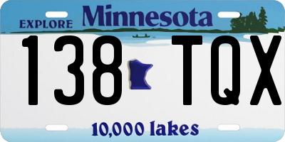 MN license plate 138TQX