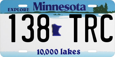 MN license plate 138TRC