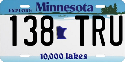 MN license plate 138TRU