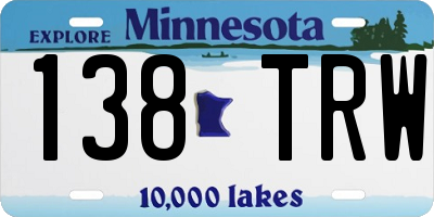 MN license plate 138TRW