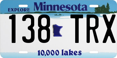 MN license plate 138TRX