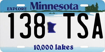 MN license plate 138TSA