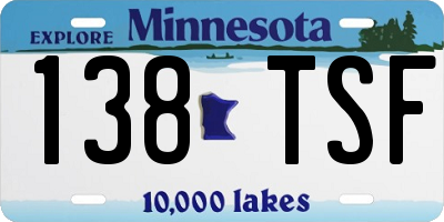 MN license plate 138TSF