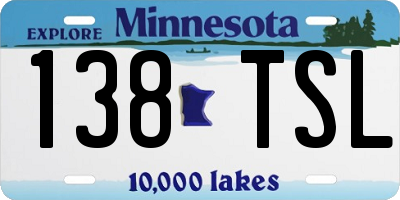 MN license plate 138TSL