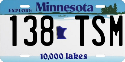 MN license plate 138TSM