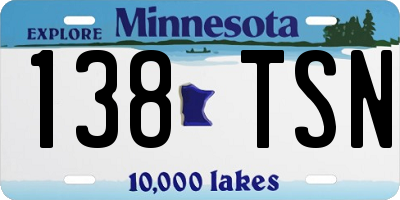 MN license plate 138TSN