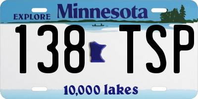 MN license plate 138TSP