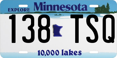 MN license plate 138TSQ