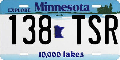 MN license plate 138TSR