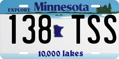 MN license plate 138TSS