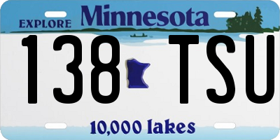 MN license plate 138TSU