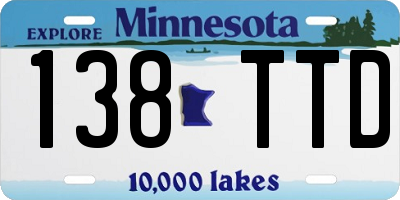 MN license plate 138TTD