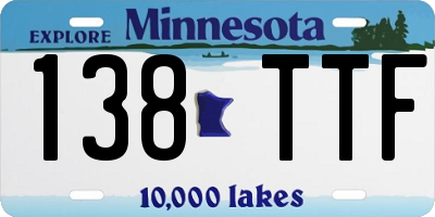 MN license plate 138TTF