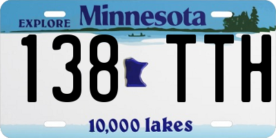 MN license plate 138TTH