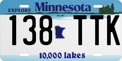MN license plate 138TTK