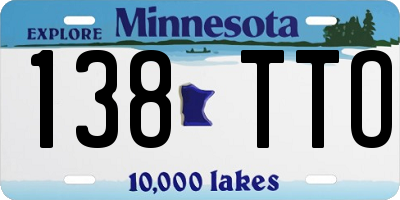 MN license plate 138TTO