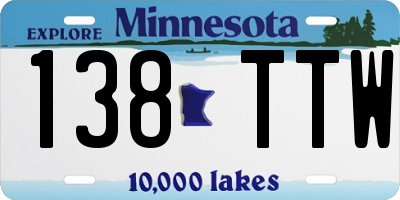 MN license plate 138TTW