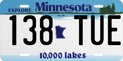MN license plate 138TUE