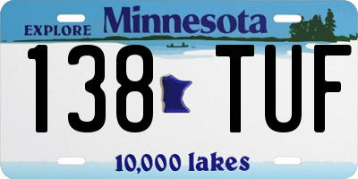 MN license plate 138TUF