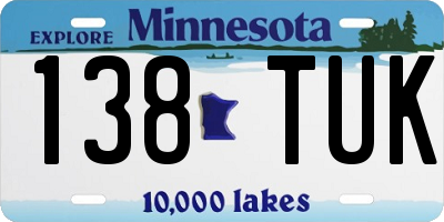 MN license plate 138TUK