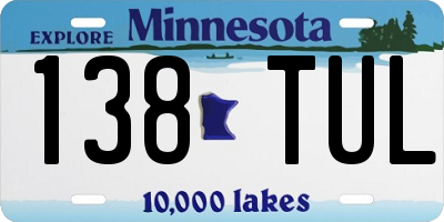 MN license plate 138TUL