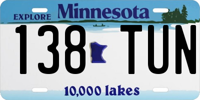 MN license plate 138TUN