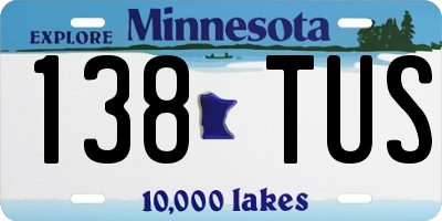 MN license plate 138TUS