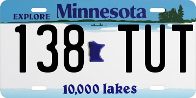 MN license plate 138TUT