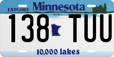 MN license plate 138TUU