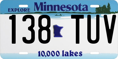 MN license plate 138TUV