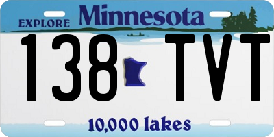 MN license plate 138TVT
