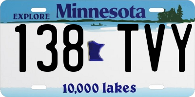 MN license plate 138TVY