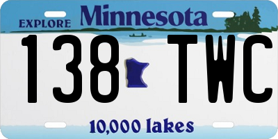 MN license plate 138TWC