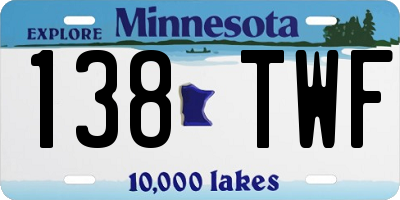MN license plate 138TWF