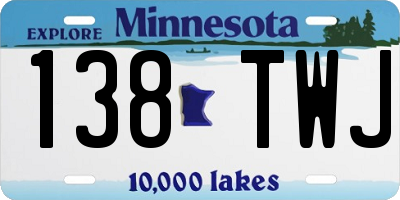 MN license plate 138TWJ