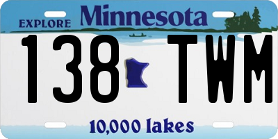 MN license plate 138TWM