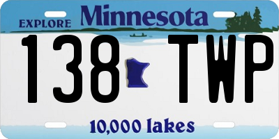 MN license plate 138TWP