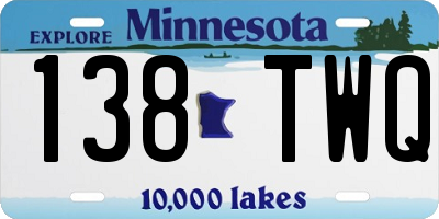 MN license plate 138TWQ