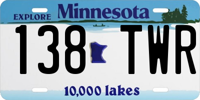 MN license plate 138TWR