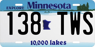 MN license plate 138TWS
